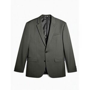 Express Modern Fit Producer Suit Jacket Blazer Olive‎ Grey Mens 2-Button